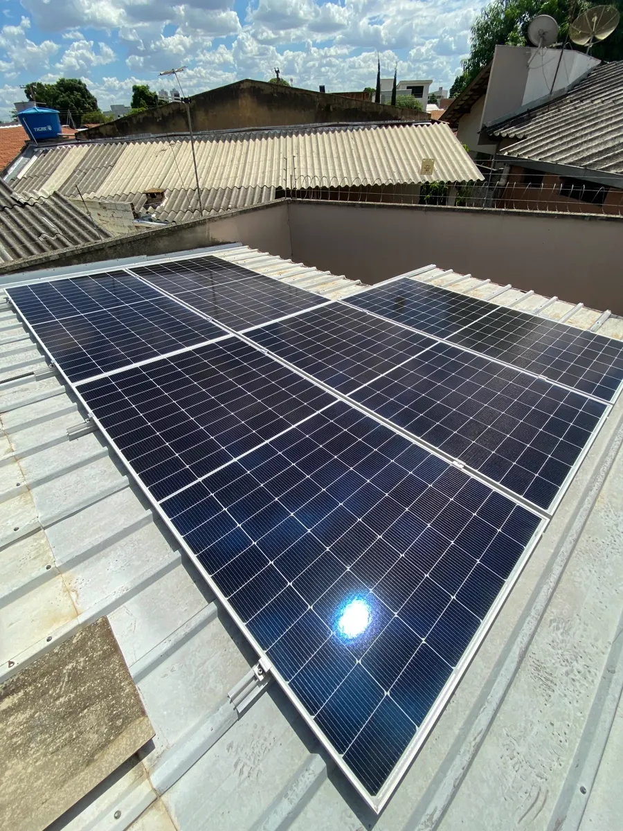 Placas solares após a limpeza